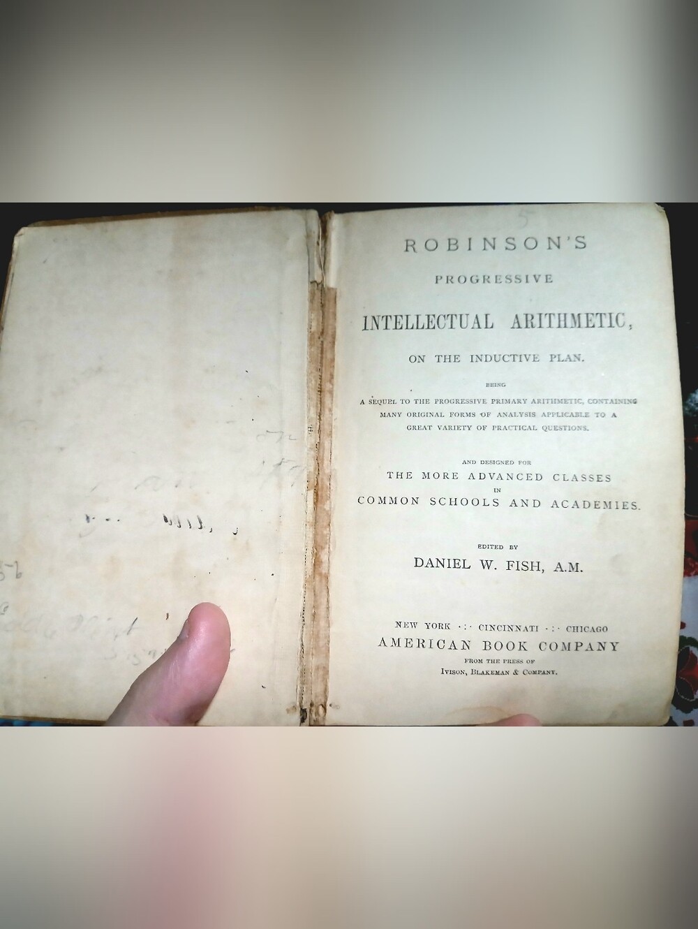 1863 Progressive Intellectual Arithmetic Book - Picture 4 of 5